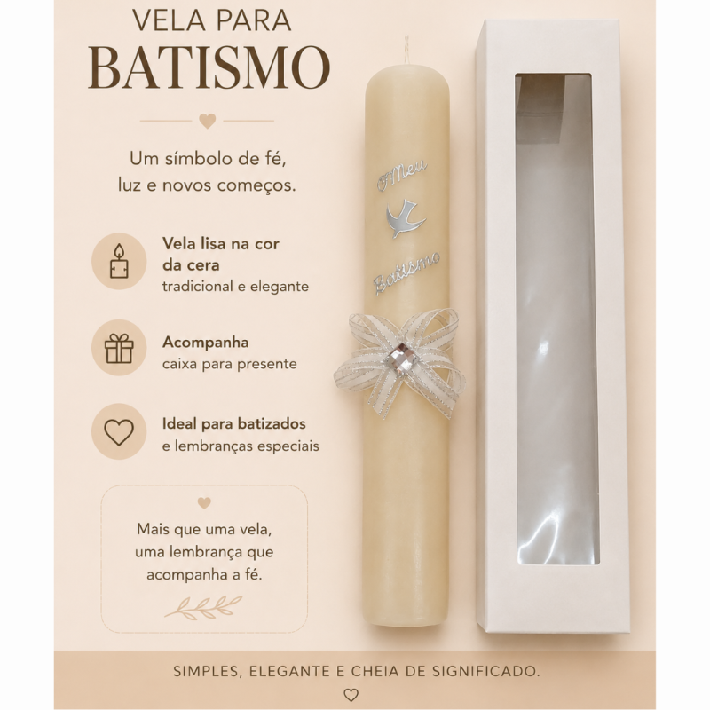 Vela de Batismo Oval