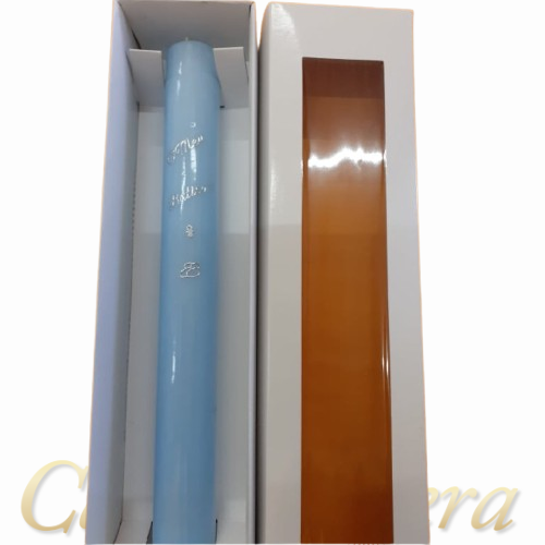 Vela de Batismo Redonda Azul