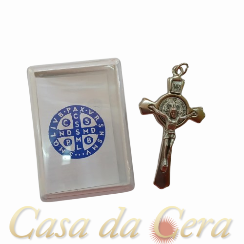 Cruz de metal S. Bento Prateada