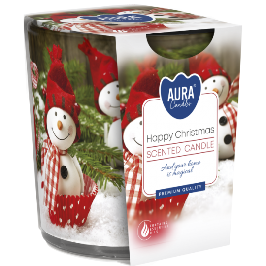 Vela Copo de Vidro Feliz Natal