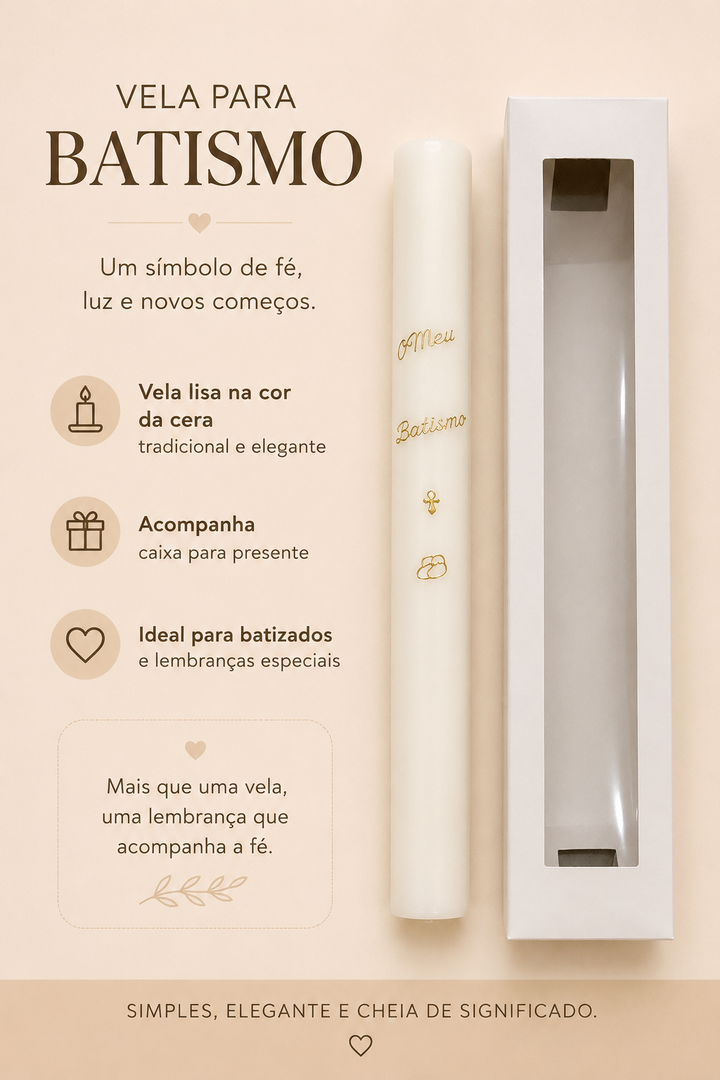 Vela de Batismo Redonda