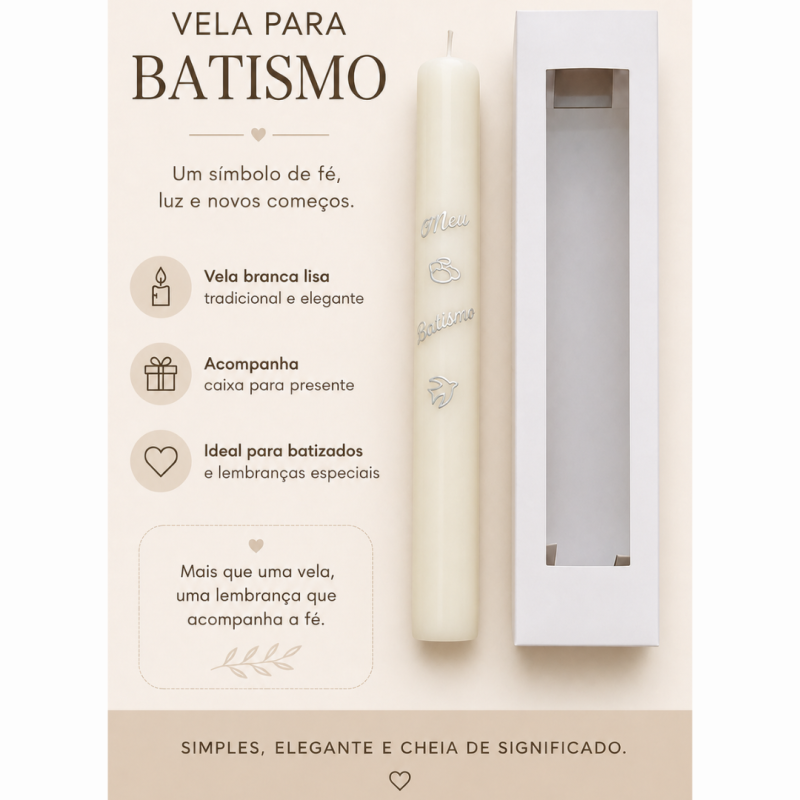 Vela de Batismo Oval