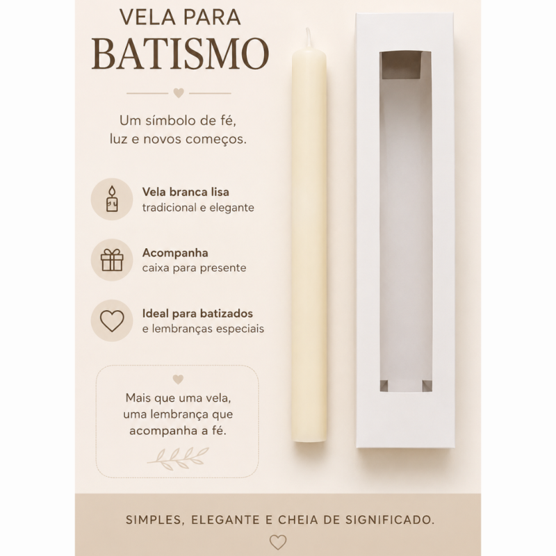 Vela de Batismo Quadrada