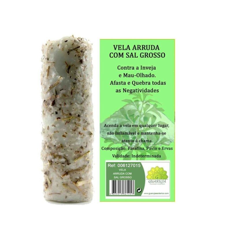 Vela de Arruda c/ Sal Grosso 15cm
