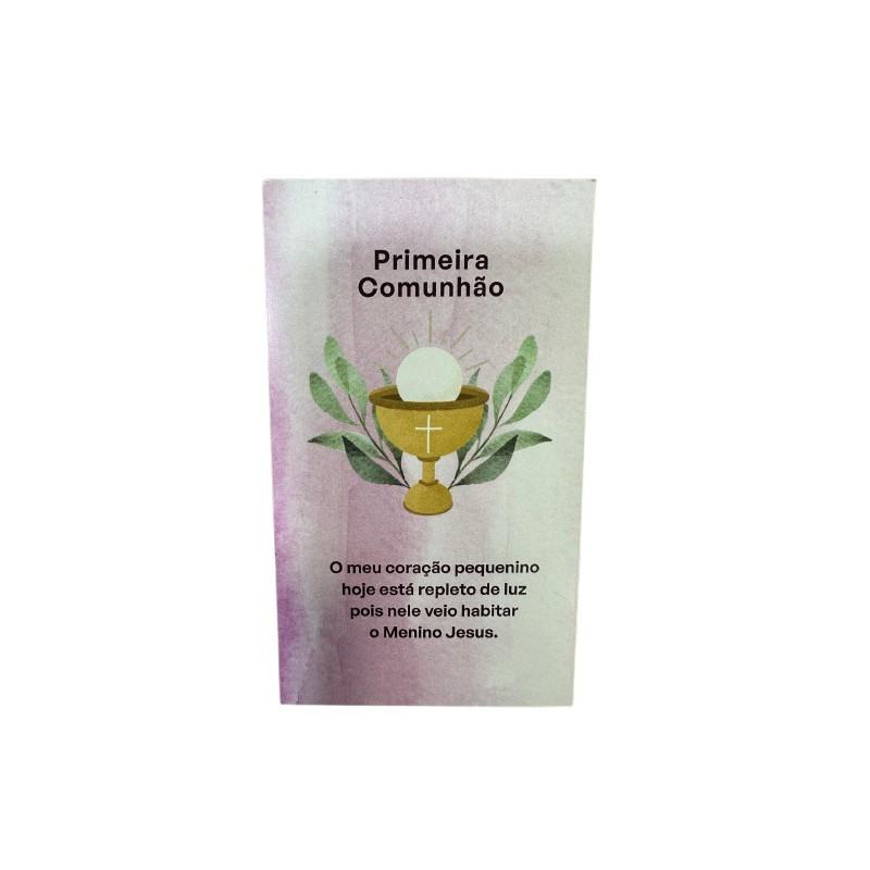Estampa Primeira Comunhão Rosa
