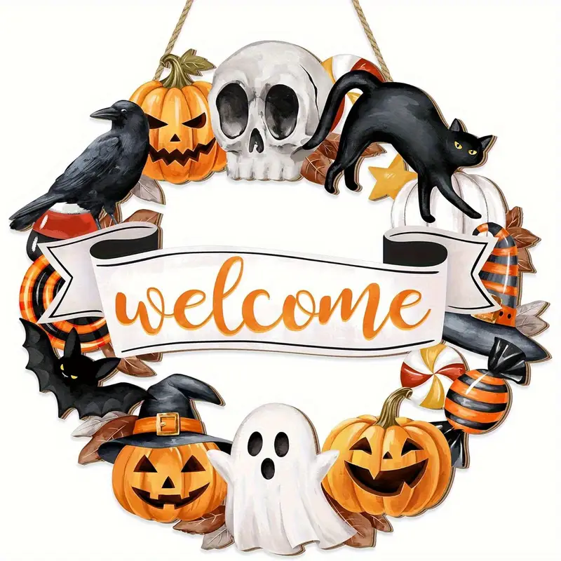 Placa madeira Halloween 🎃