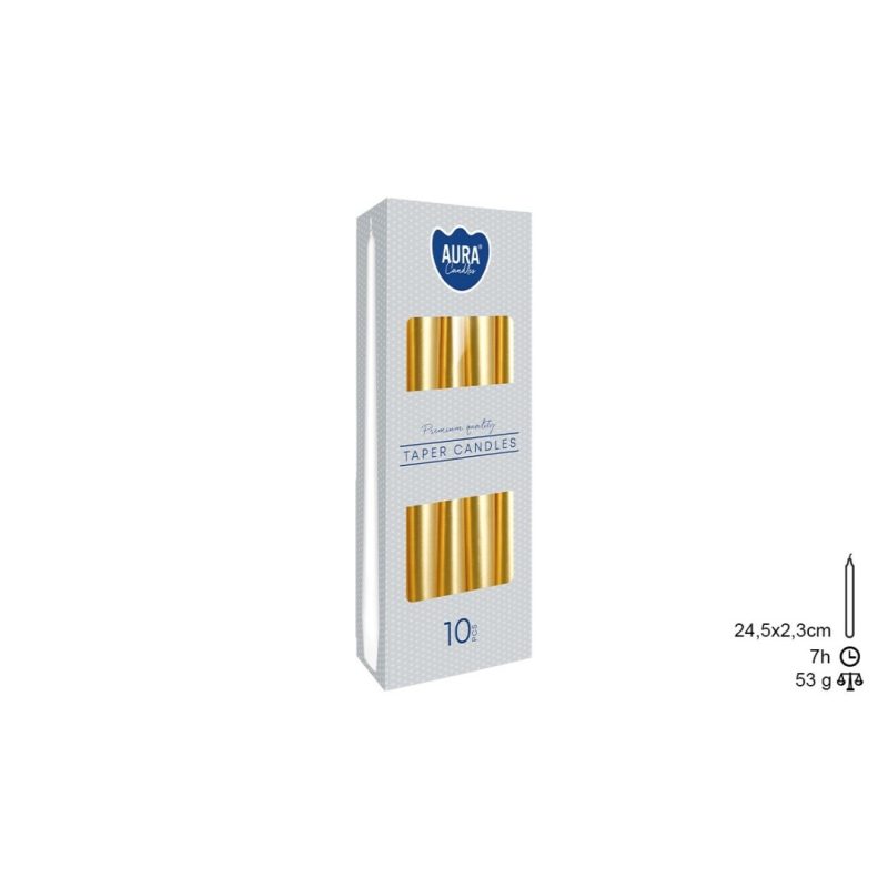 Vela Castiçal Dourada