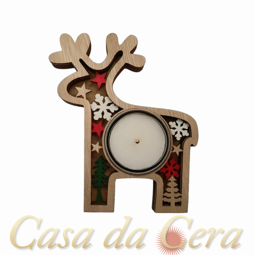 Porta tealights madeira Veado